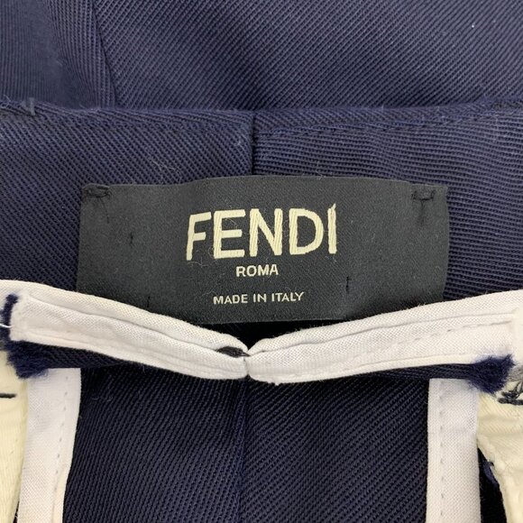 CM0455 Fendi Mens Navy Blue Cropped Trousers - Picture 6 of 8